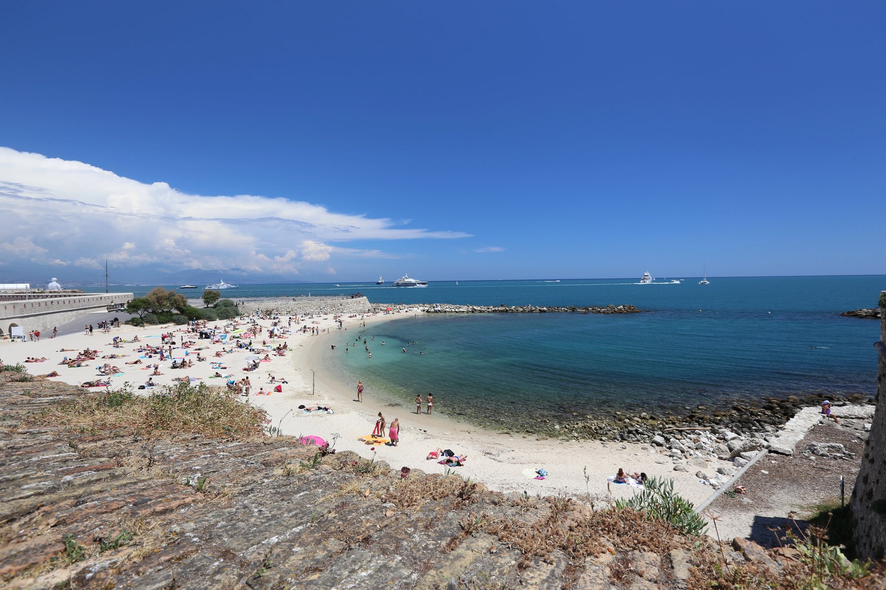 La Gravette sandy beach beside Old Antibes