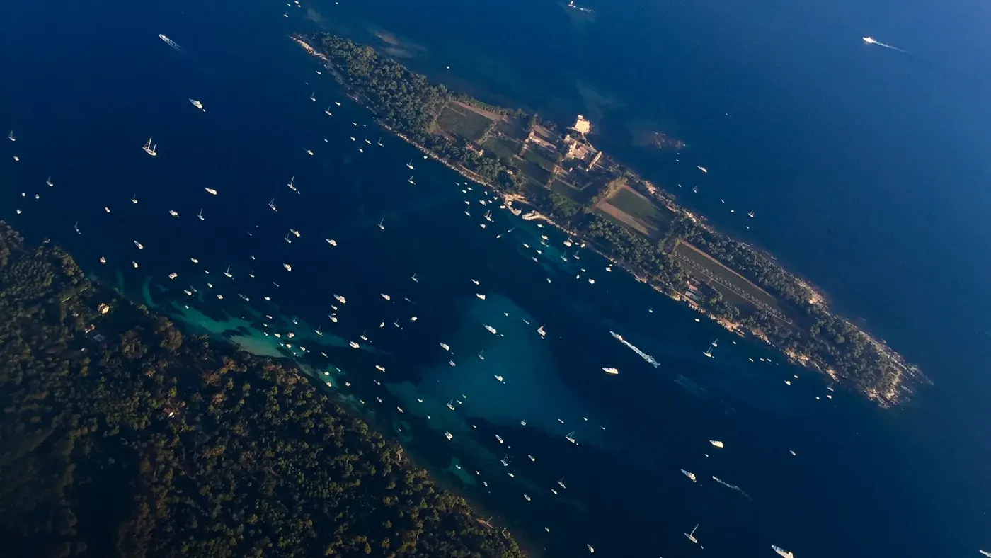 The Lérins Islands from the air