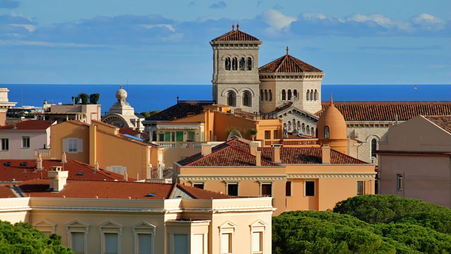 The rooftops of the Rock of Monaco
