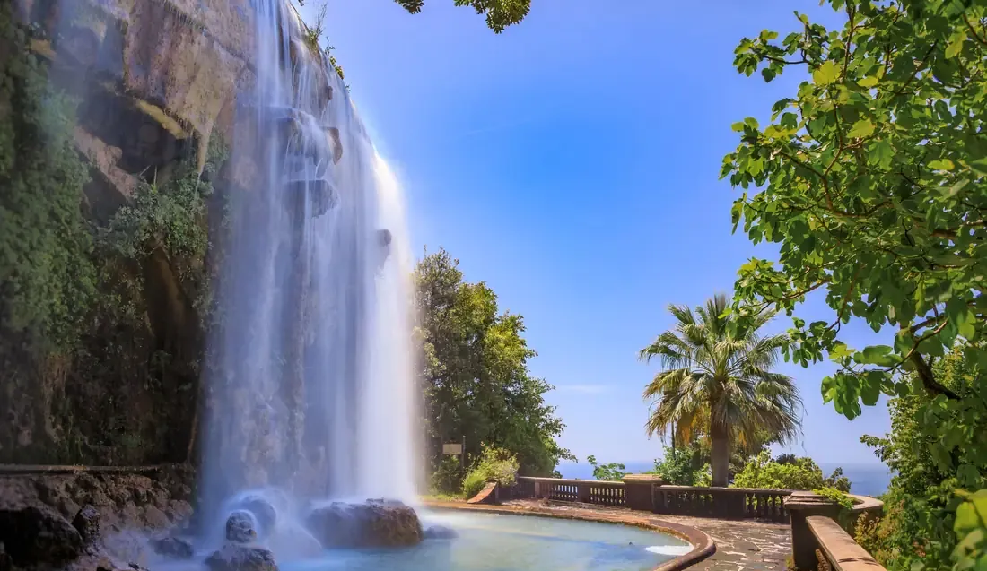 The Castle Hill waterfall in Nice