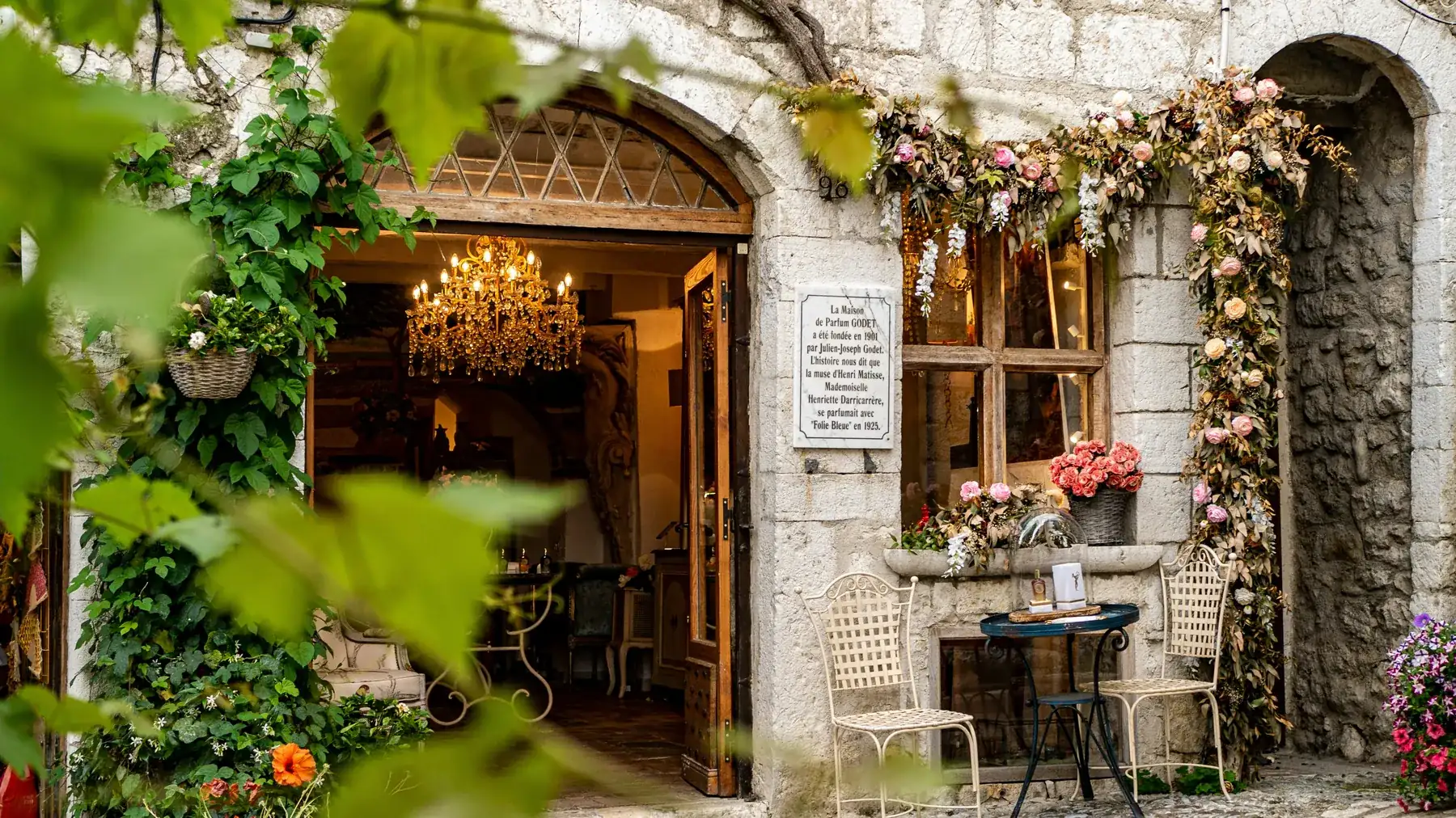 A terrace in the village of Saint-Paul-de-Vence